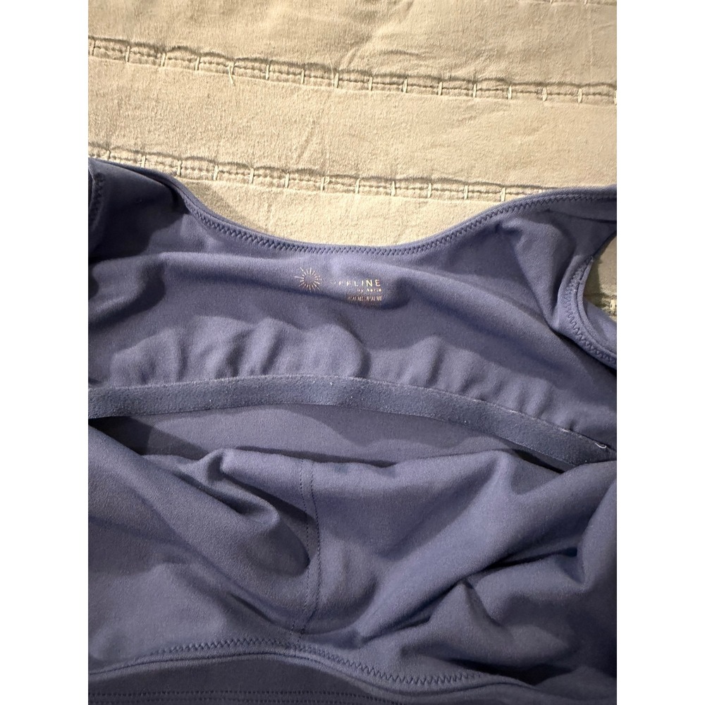 OFFLINE by Aerie Real Me Longline Sports Bra Blue V-Neck Crop Top Medium - Picture 6 of 6
